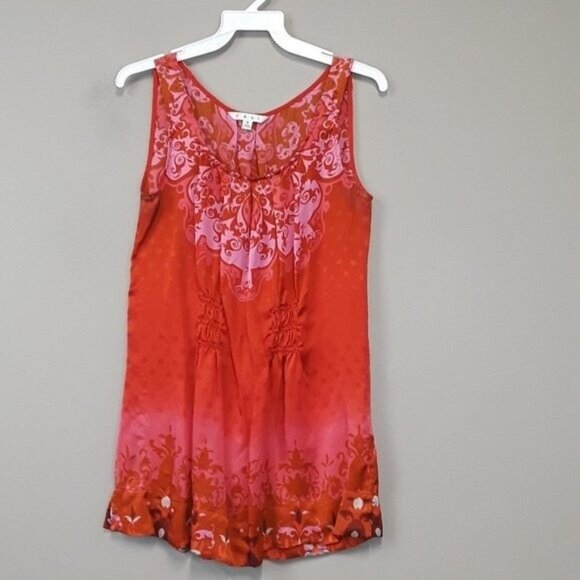 Vintage CAbi Womens True Love Tank Top Small Pink Paisley Silk BOHO Carrier #672 - Picture 10 of 12